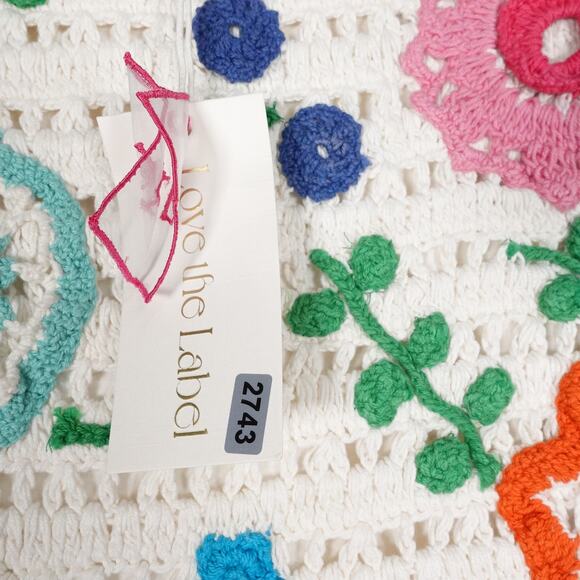 Love the Label Tuckernuck Ivory Leighton Skirt Crochet Floral Retro Sz M 2743-38 - Picture 9 of 14